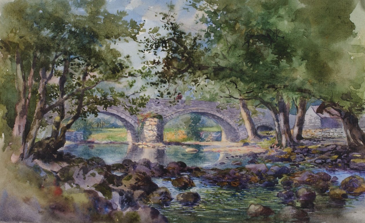 Ponte Velha perto de Bettws-y-Coed, North Wales, 1899. de George Elbert Burr