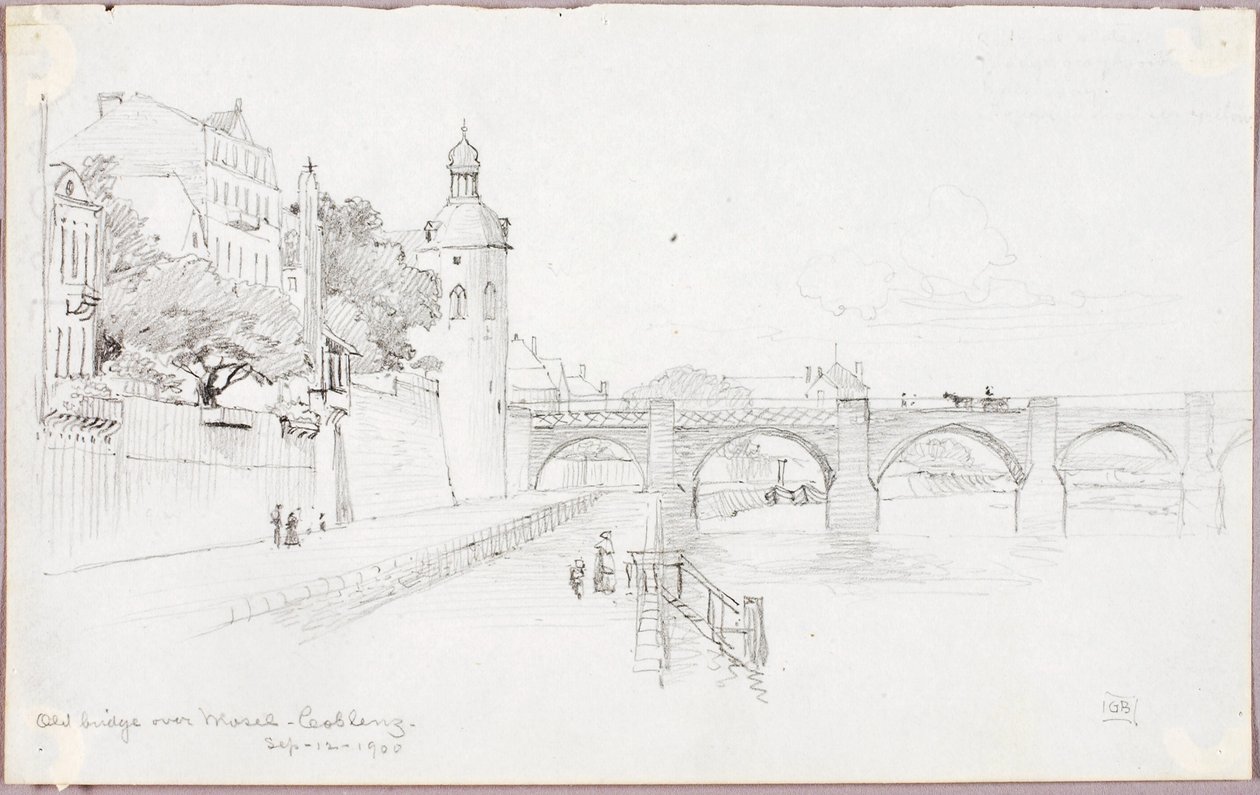 Ponte velha sobre o Mosel, Coblenz de George Elbert Burr
