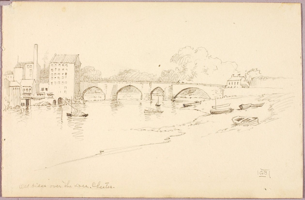 Ponte antiga sobre o rio Dee, Chester de George Elbert Burr