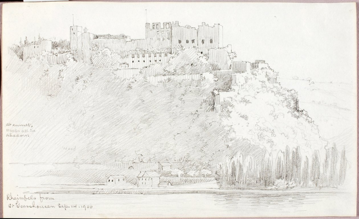 Rheinfels a partir de St. Goarshausen de George Elbert Burr
