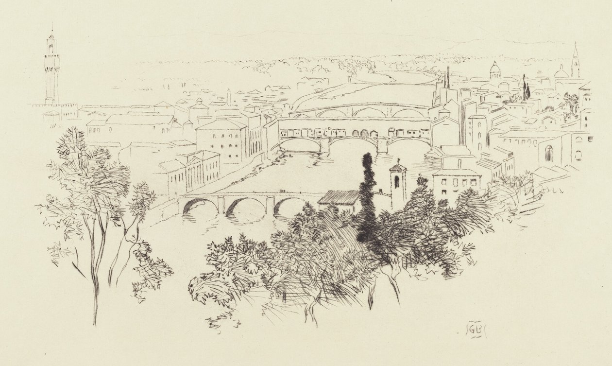 Esboço de Florença de George Elbert Burr