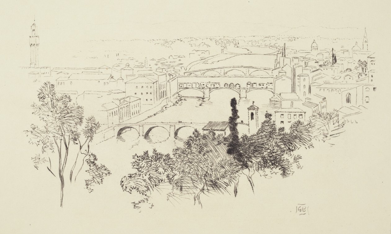 Esboço de Florença de George Elbert Burr
