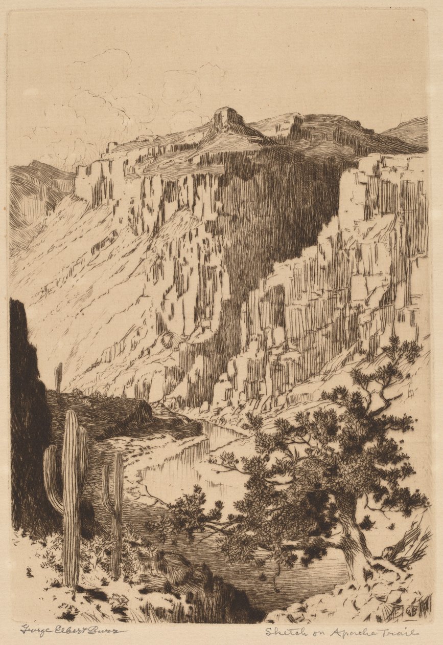 Esboço em Apache Trail, Arizona de George Elbert Burr