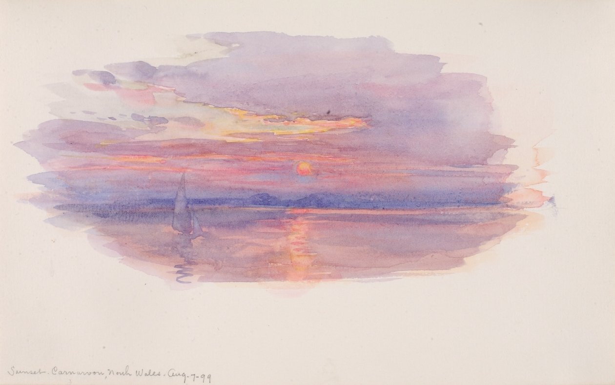 Pôr do sol, Caernarvon, País de Gales do Norte de George Elbert Burr