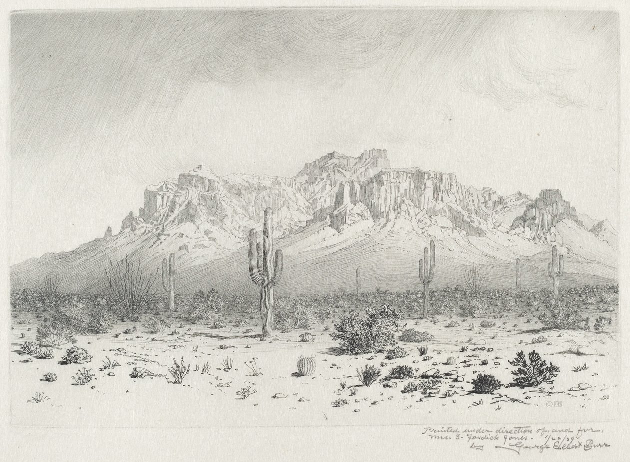 Montanha da Superstição, Apache Trail, Arizona (nº 1) de George Elbert Burr