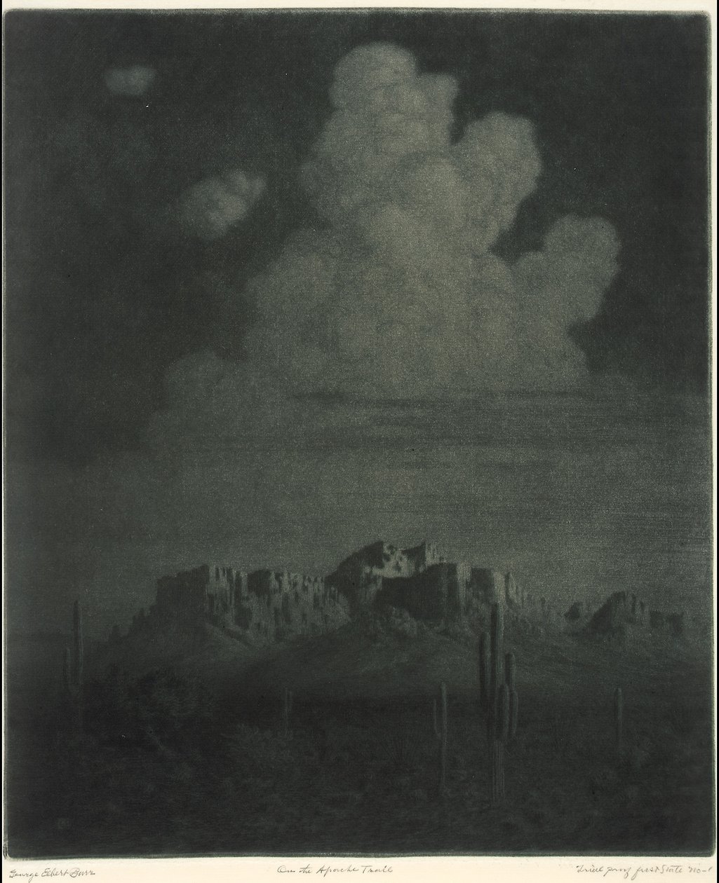 Montanha Superstition, Apache Trail, Arizona, à direita [n.º 2] de George Elbert Burr
