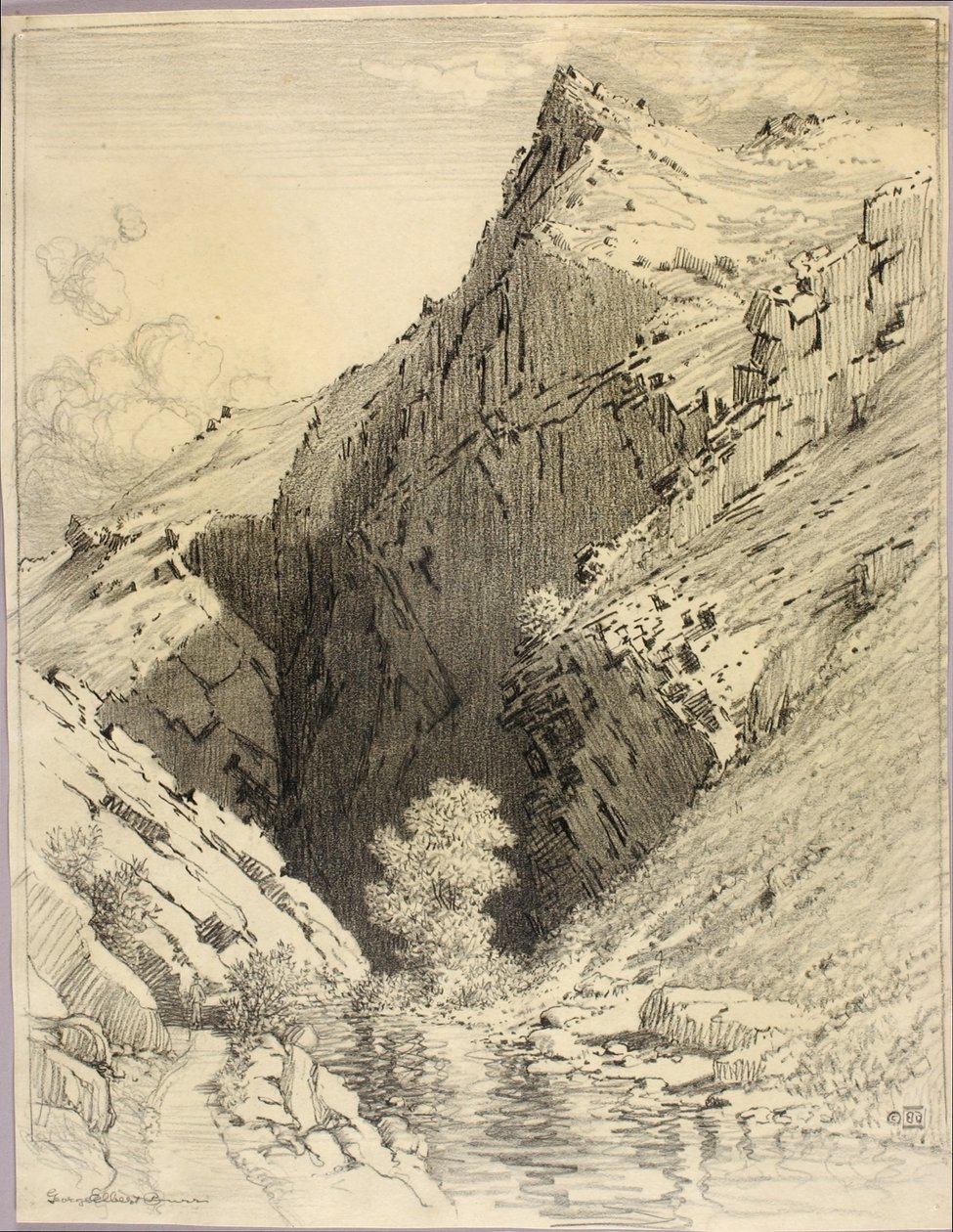 Sem título (desenho de transferência para Bear Creek Canyon, Denver, Colorado) de George Elbert Burr