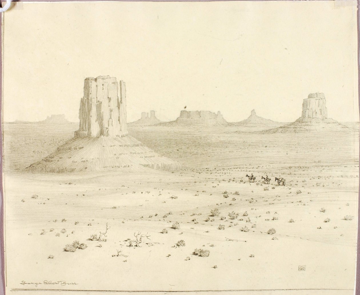 Sem título (desenho por transferência para «Desert Monuments», Arizona) de George Elbert Burr
