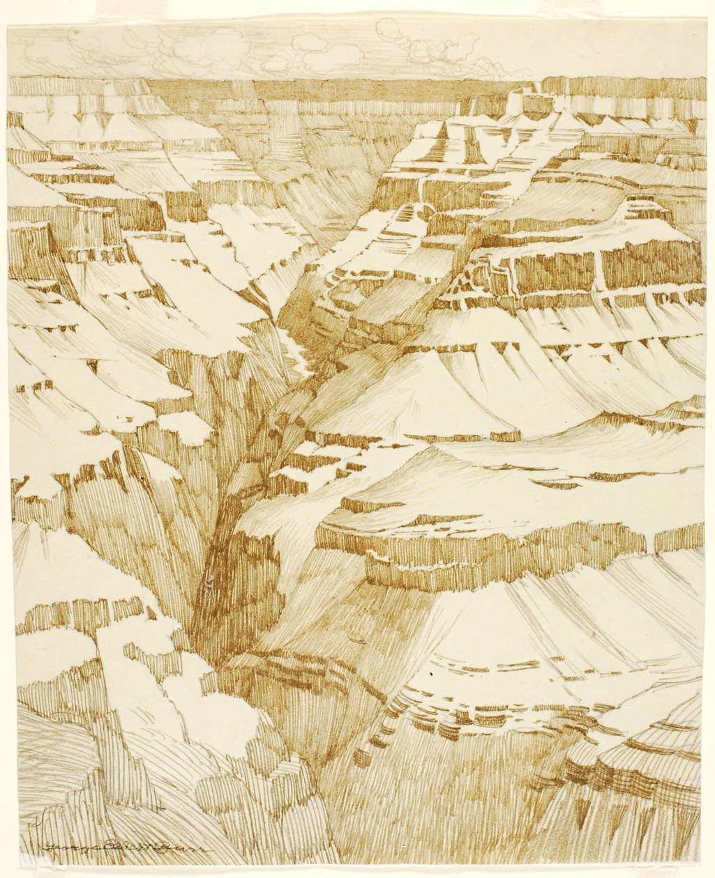 Sem título (desenho de transferência para o Grand Canyon [n.º 1]) de George Elbert Burr