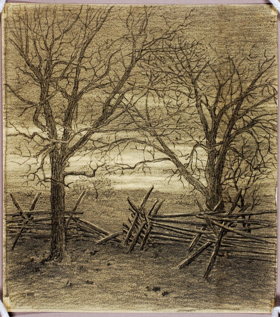Sem título, desenho de transferência para novembro de George Elbert Burr