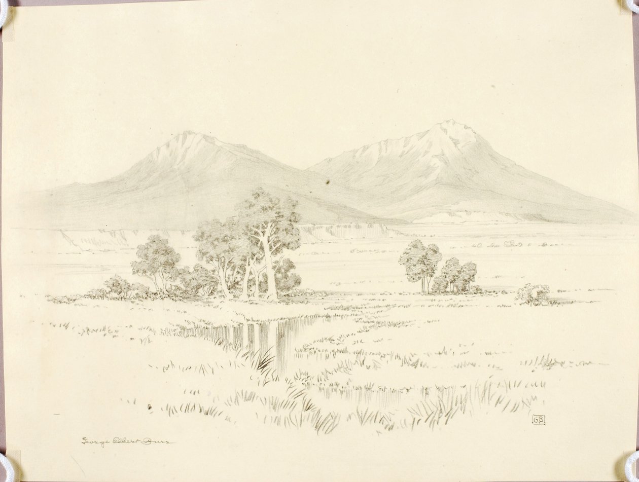 Sem título (desenho de transferência para Spanish Peaks [n.º 2]) de George Elbert Burr