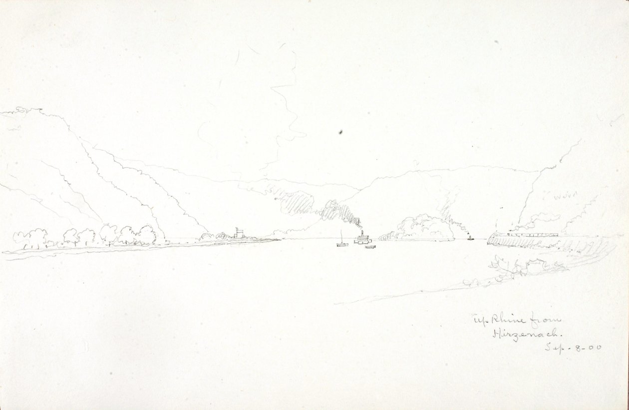 Subir o Reno a partir de Hirzenach de George Elbert Burr
