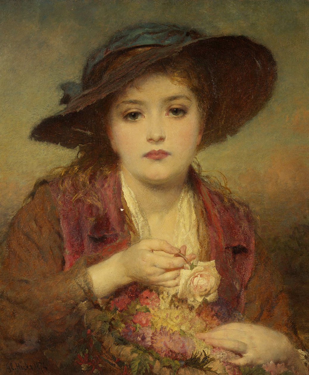 A menina das flores de George Elgar Hicks