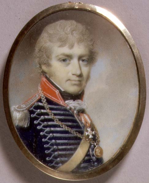 Retrato Miniatura de Sir Charles Burrell Blunt (b.c.1775) 1798 (aquarela sobre marfim) de George Engleheart