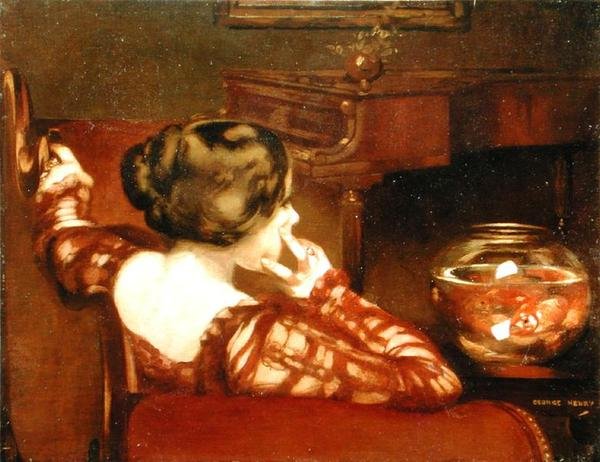 Pensivo (óleo sobre tela) de George F. Henry