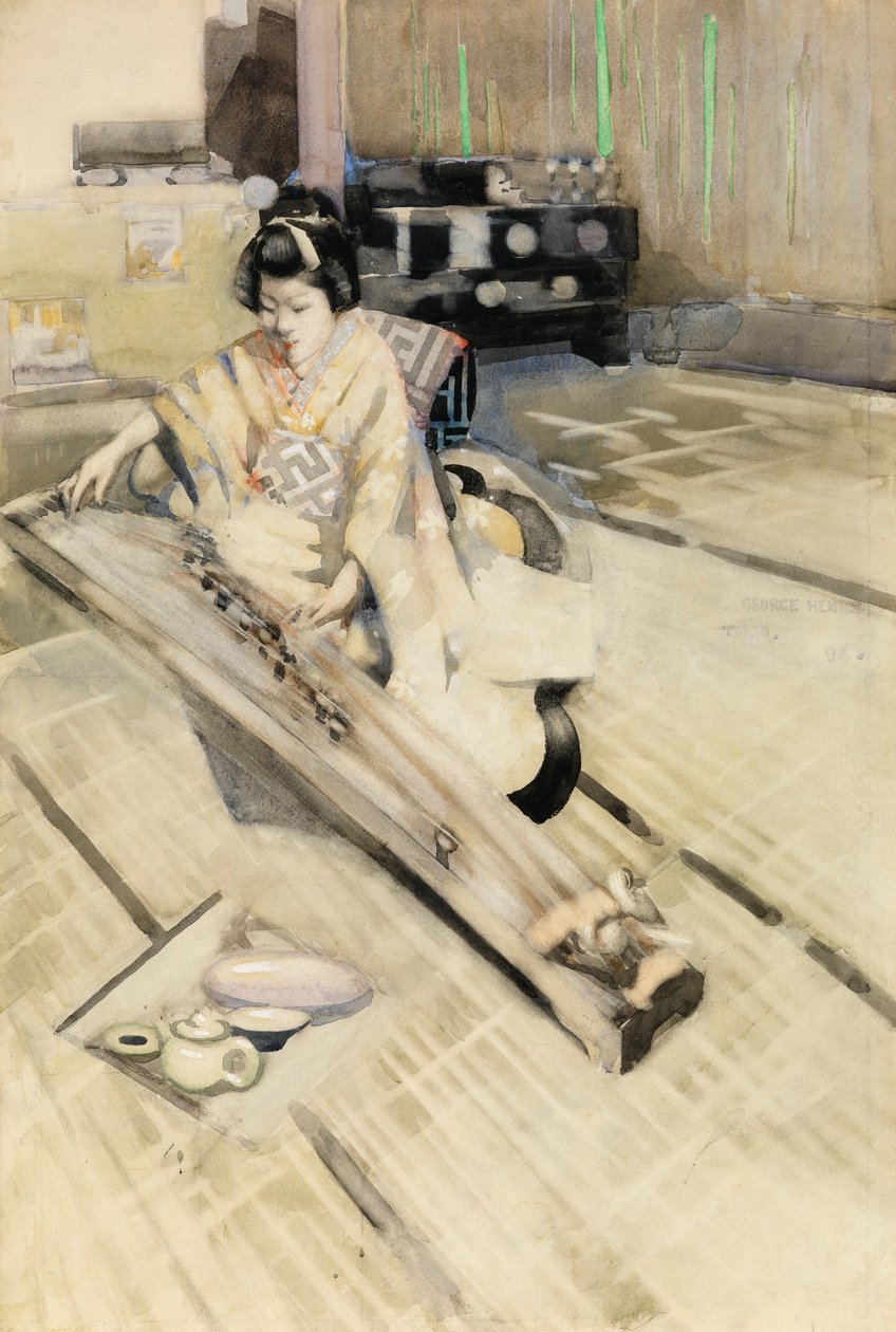 O tocador de Koto, Tóquio de George F. Henry