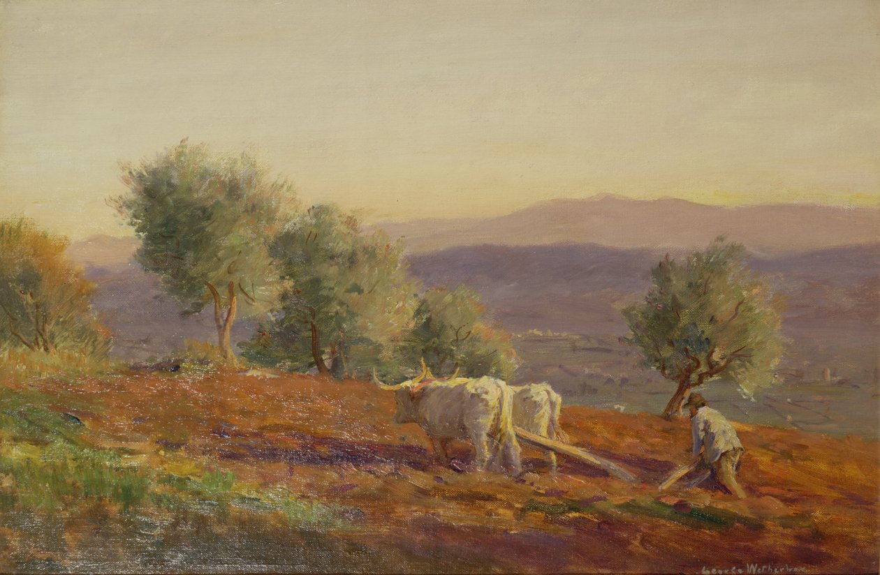 Onde Virgil Sang, o homem arando, 1912 de George Faulkner Wetherbee