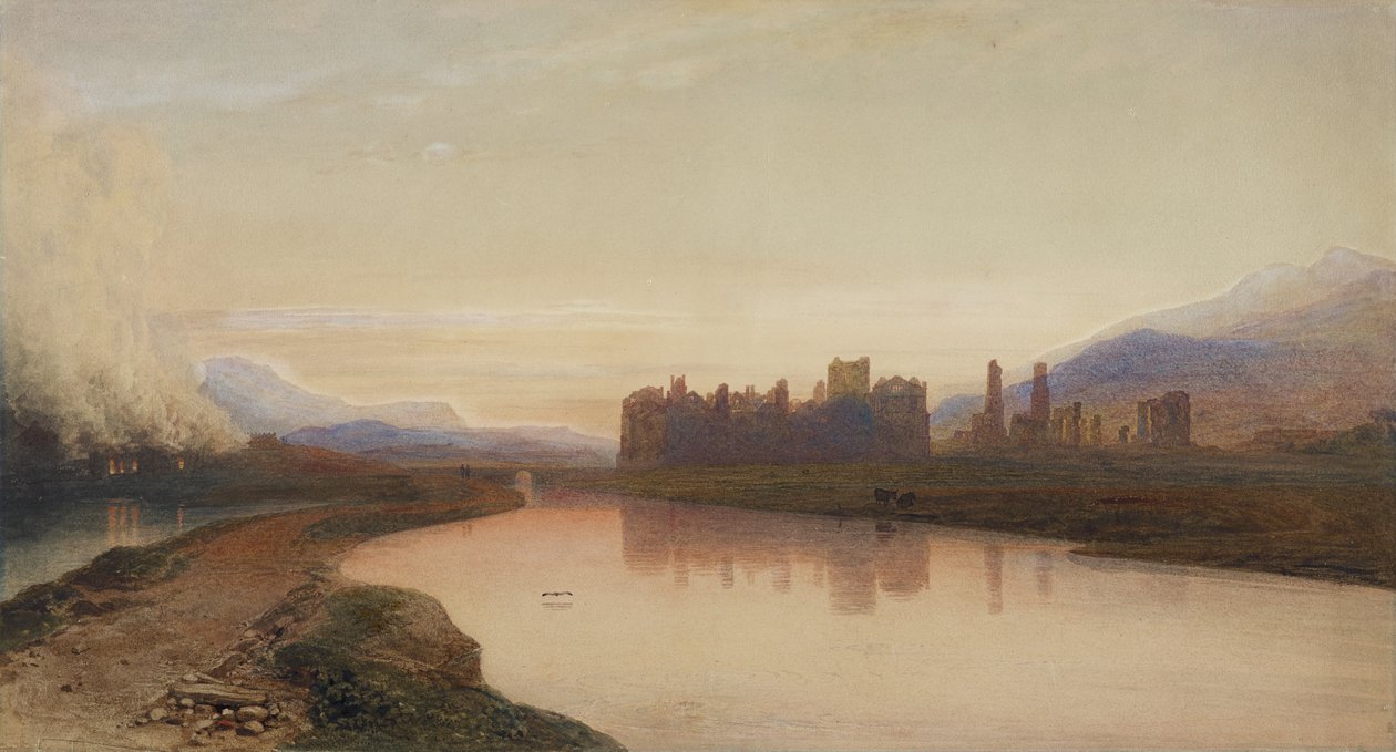 Abadia de Neath, Glamorganshire (aguarela sobre papel) de George Fennel Robson