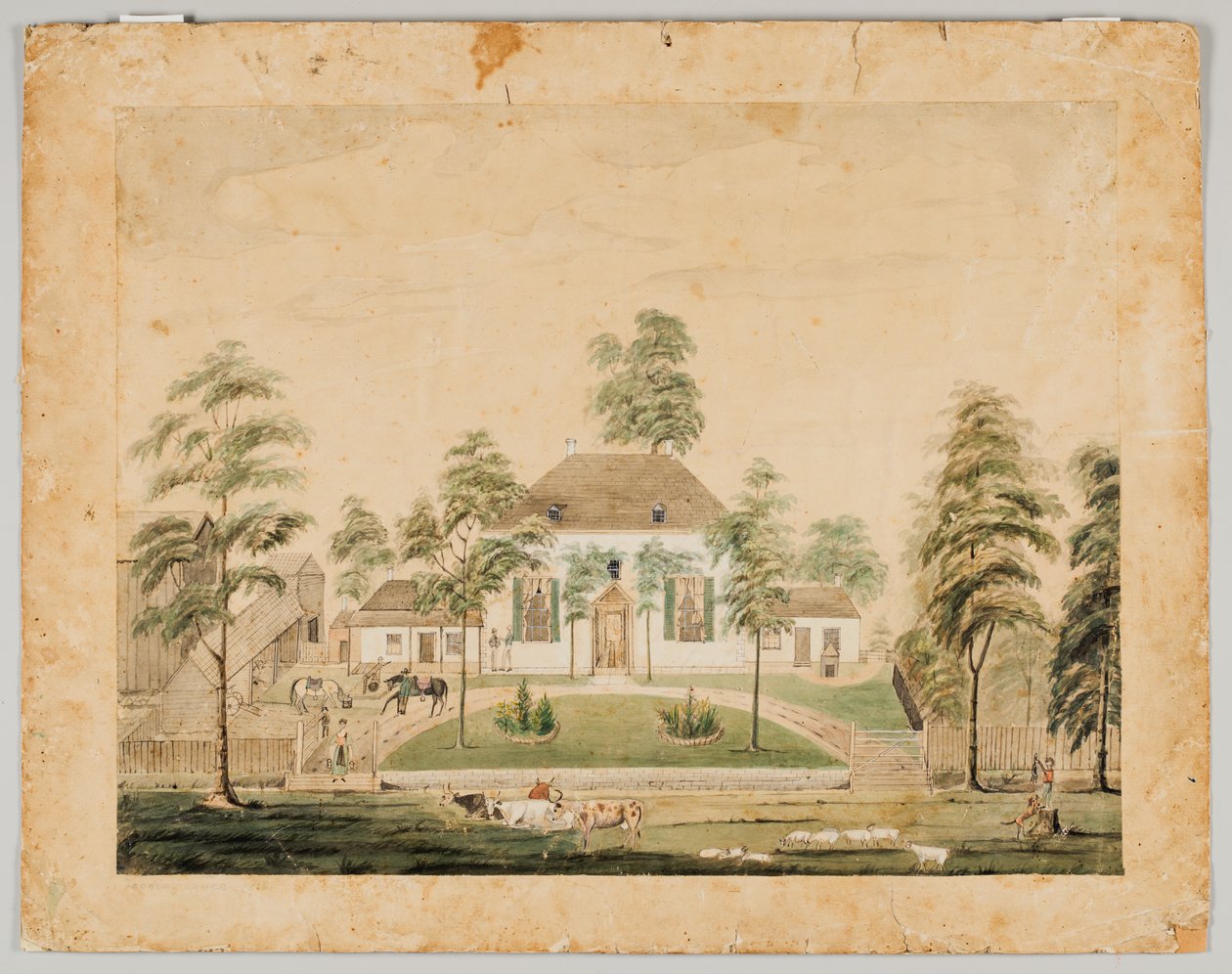 Park House, Albion, Illinois, 1816 (wc no papel) de George Flower
