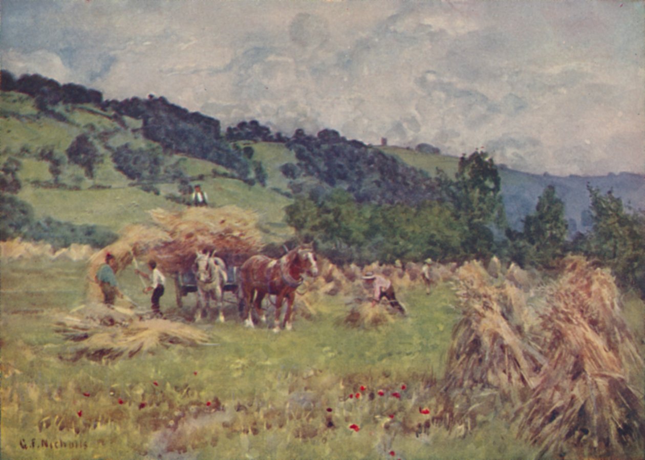 Um milharal, 1910 de George Franck Nicholls