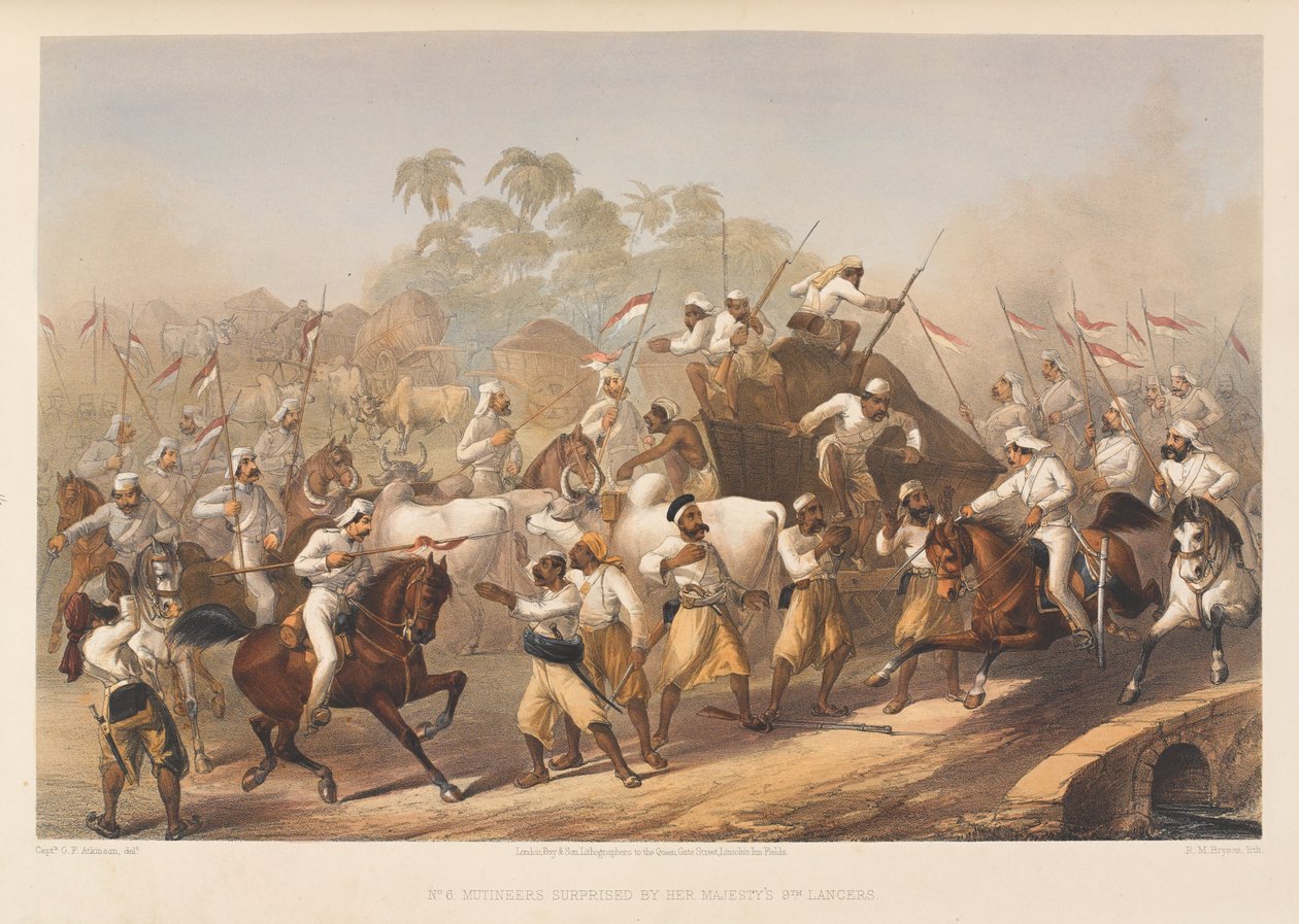  Amotinados surpreendidos pelo 9º Lancers de Sua Majestade , 1857 de George Francklin Atkinson