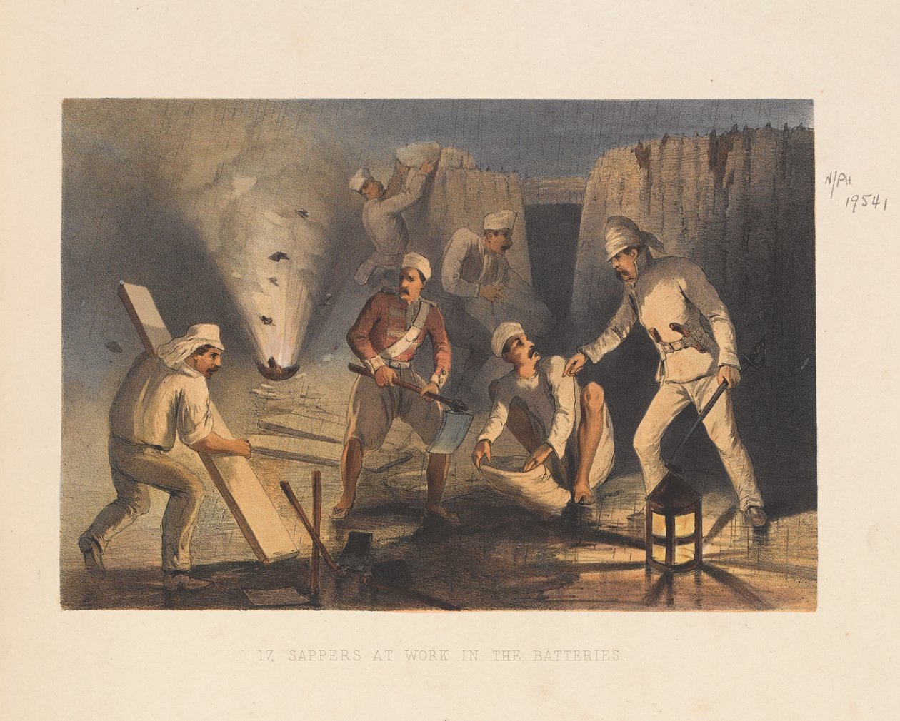  Sapadores trabalhando nas baterias , 1857 de George Francklin Atkinson