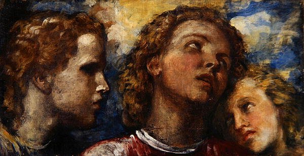 Esboço de três cabeças (óleo sobre tela) de George Frederic Watts