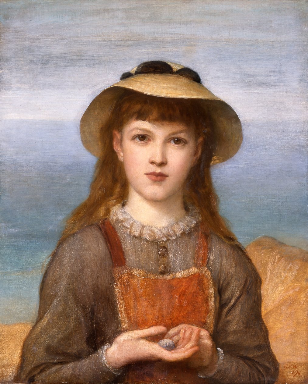 Estudo: Cabeça de uma rapariga de George Frederic Watts
