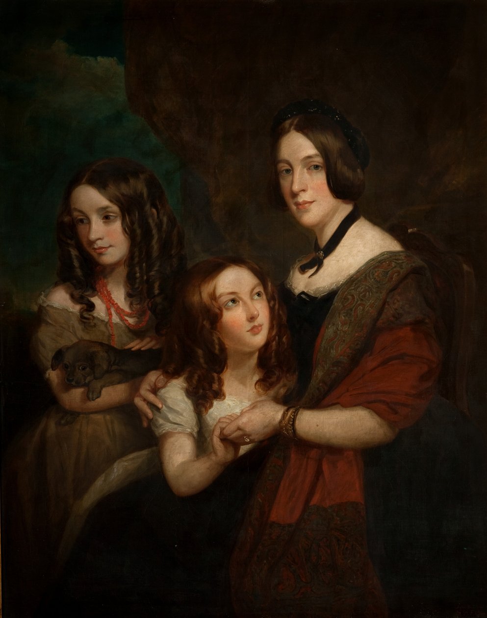 Lady Caroline Towneley com duas de suas filhas, Caroline e Emily (cópia após Francis Grant), 1860 de George Frederick Clarke