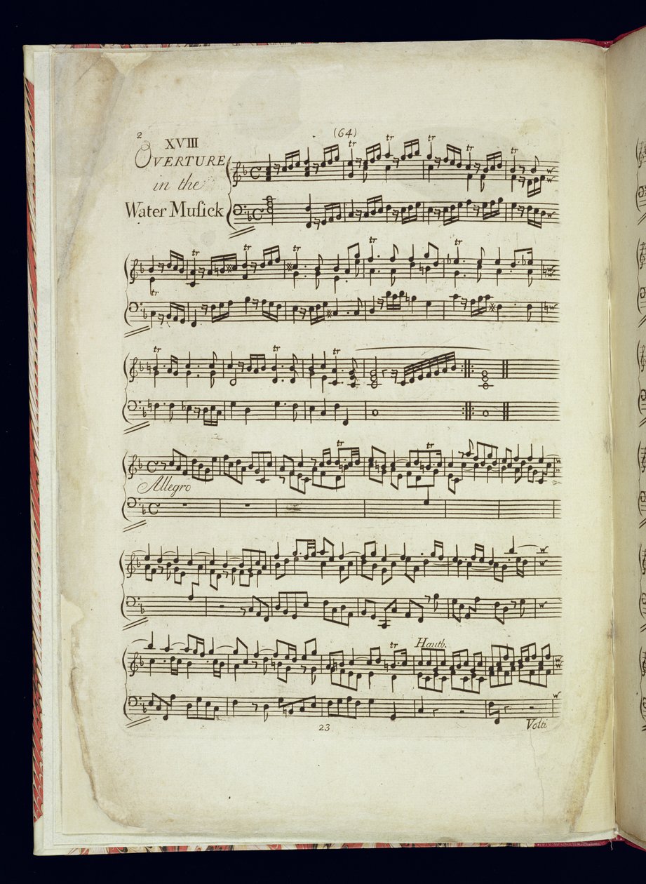 Mu.Ms.447.p2 Página 1 de The Water Music de George Frederick Handel