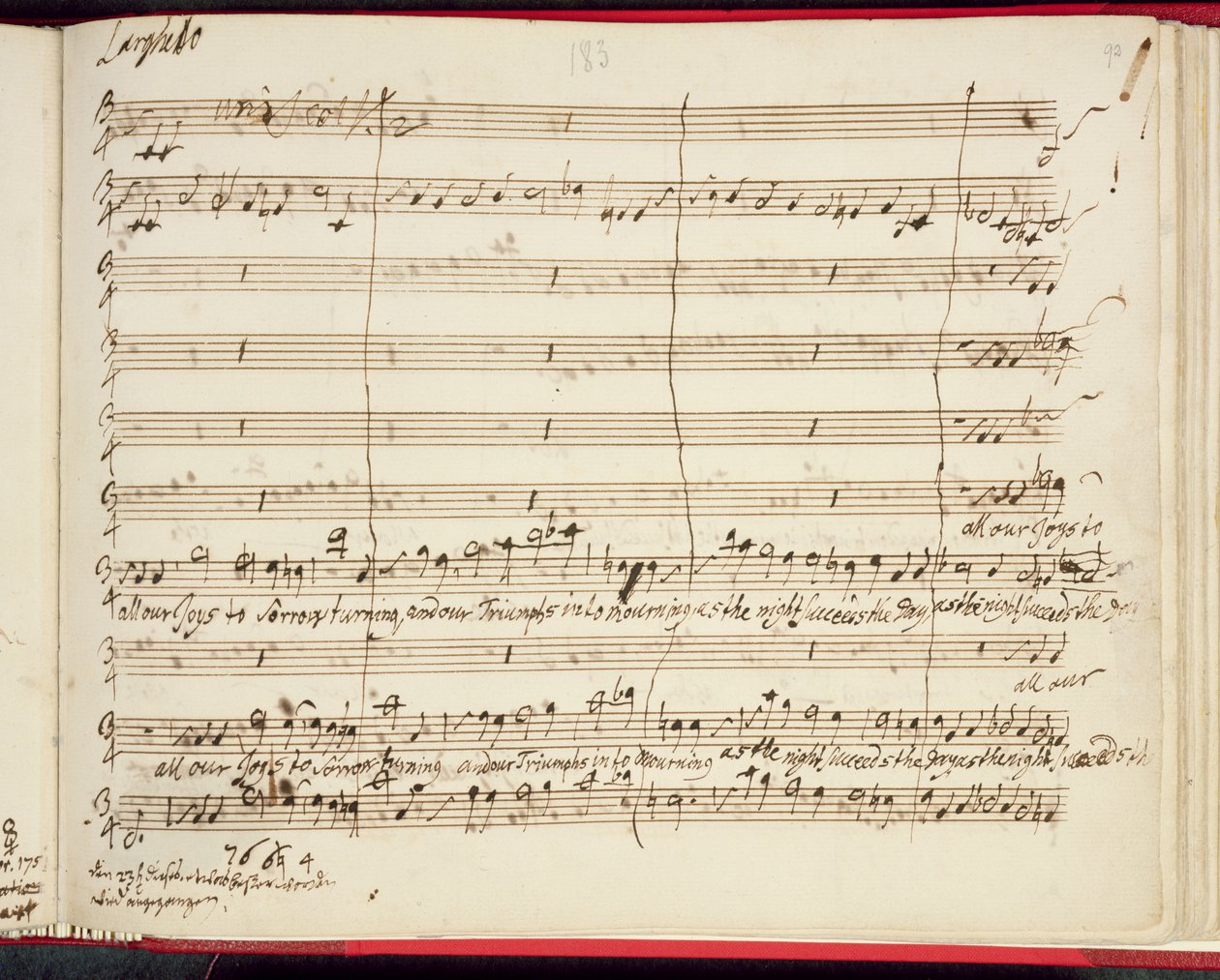 Pontuação original para o último Oratório de Handel, Jephtha de George Frederick Handel