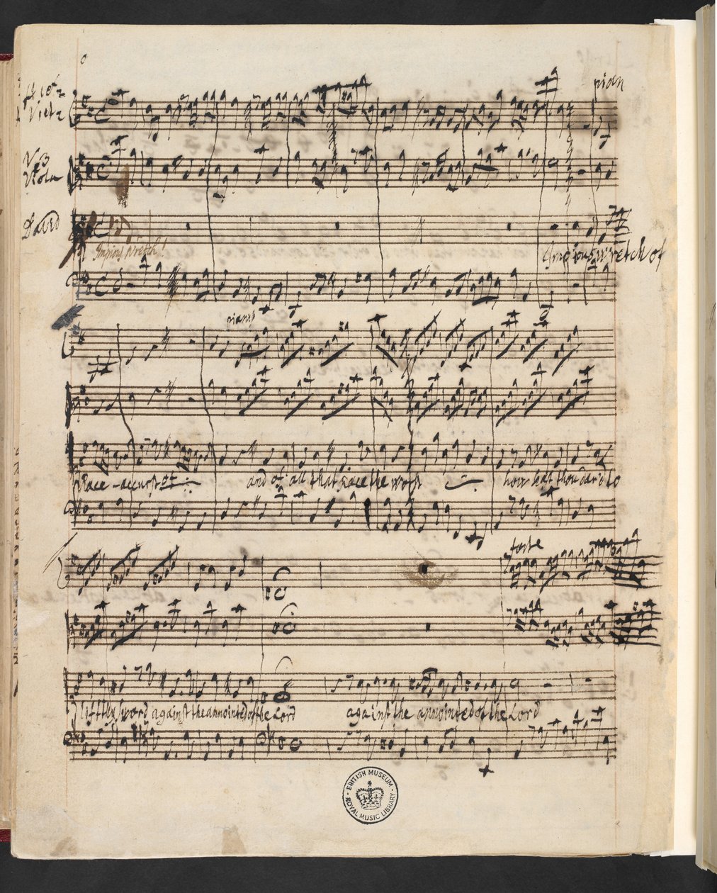 R.M.20.g.3, f.99v de G.F. Handel: Saul (oratorio de Charles Jennens) de George Frederick Handel