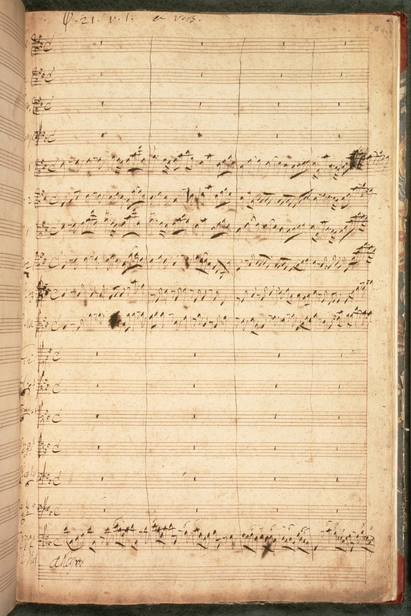 R.M.20.h.5 f18 partitura original para o hino de coroação para George II e rainha Caroline de George Frederick Handel