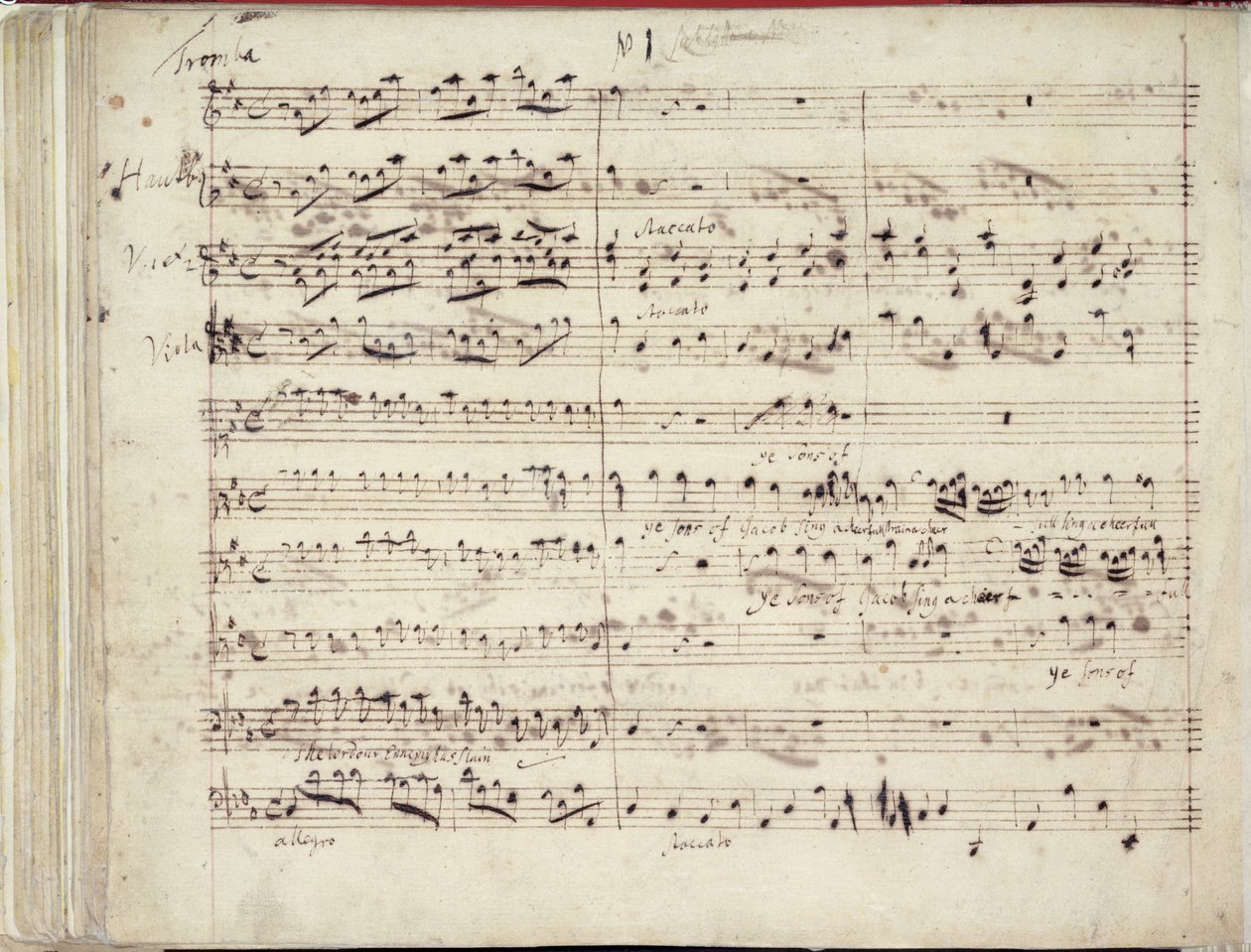 RM 20 E7 f.51v Uma das duas páginas do Manuscrito de Handel do Oratório 