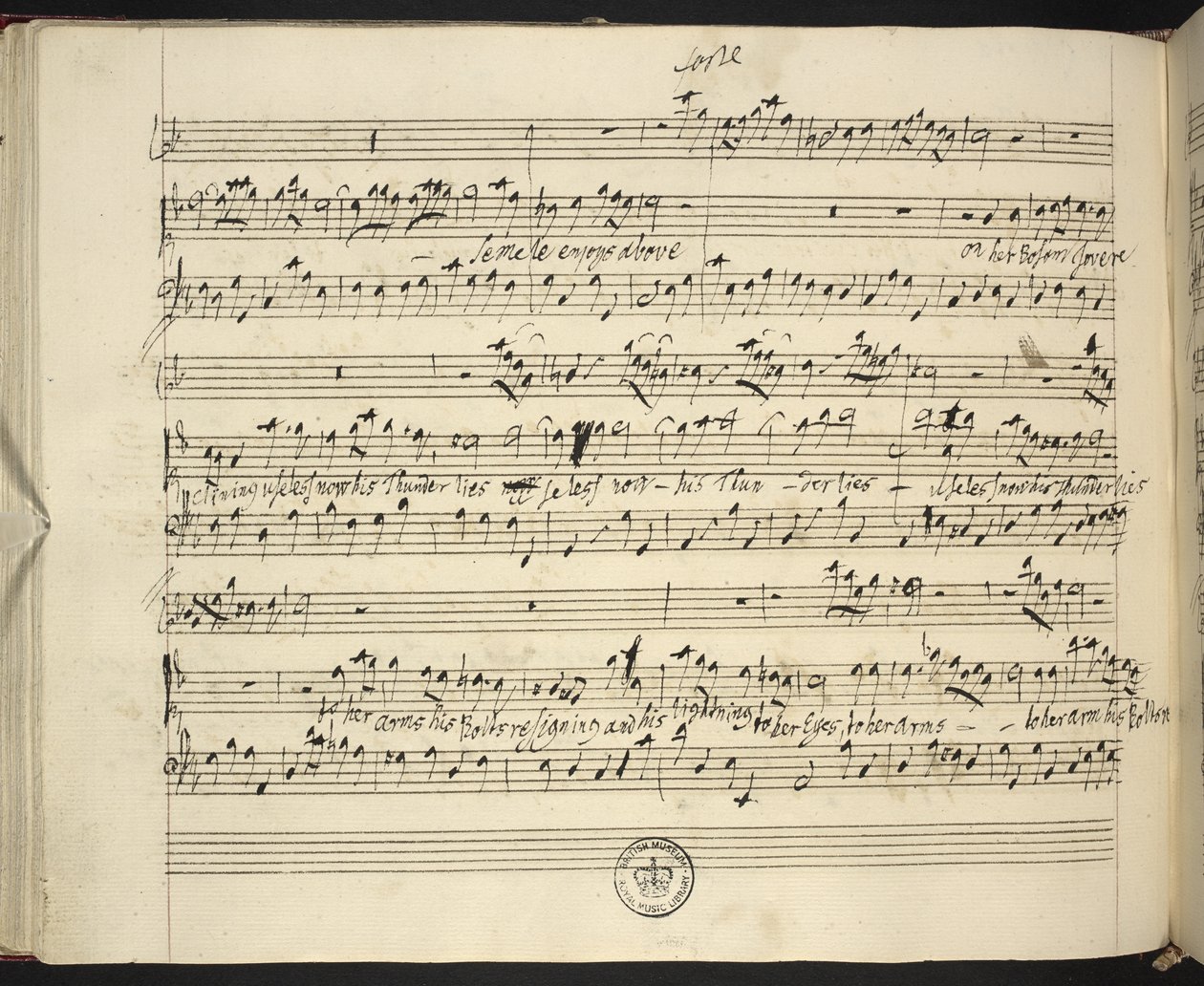 f.44v, pontuação de autógrafo de Handel