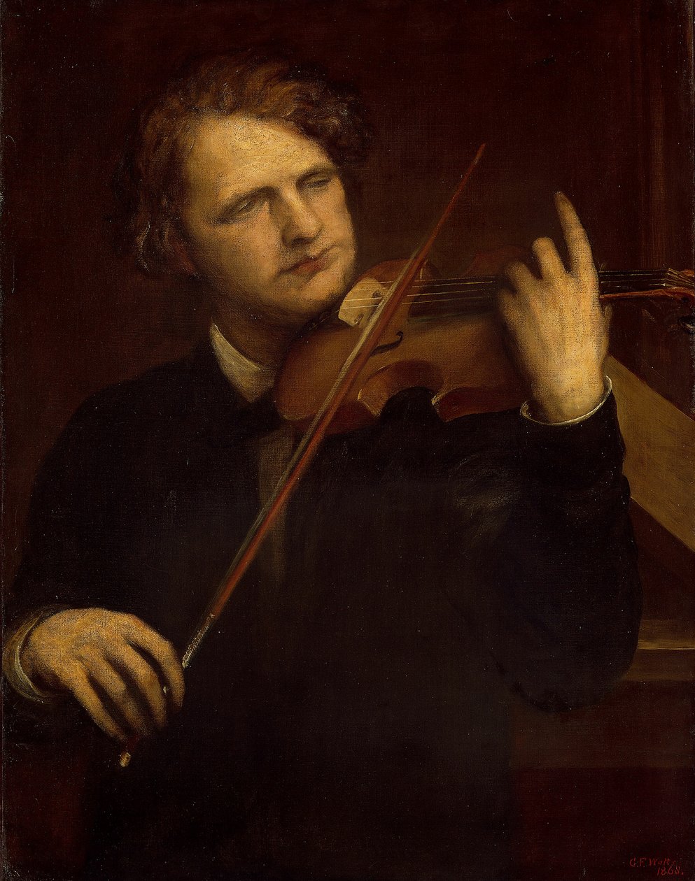Um estudo à luz da lâmpada: Herr Joachim de George Frederick Watts