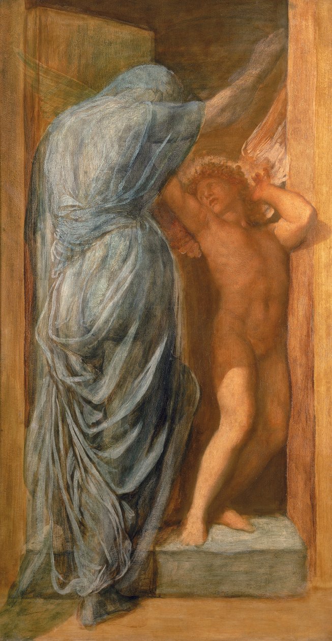 Amor e Morte (óleo no painel) de George Frederick Watts