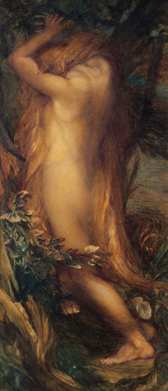 Eve Repentente, c, 1865-97 (mídia mista sobre papel colocada sobre tela) de George Frederick after Watts