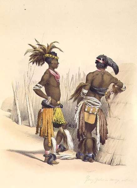 Umbambu e Umpengulu, Jovens Zulus em trajes de dança, prato 15 de 