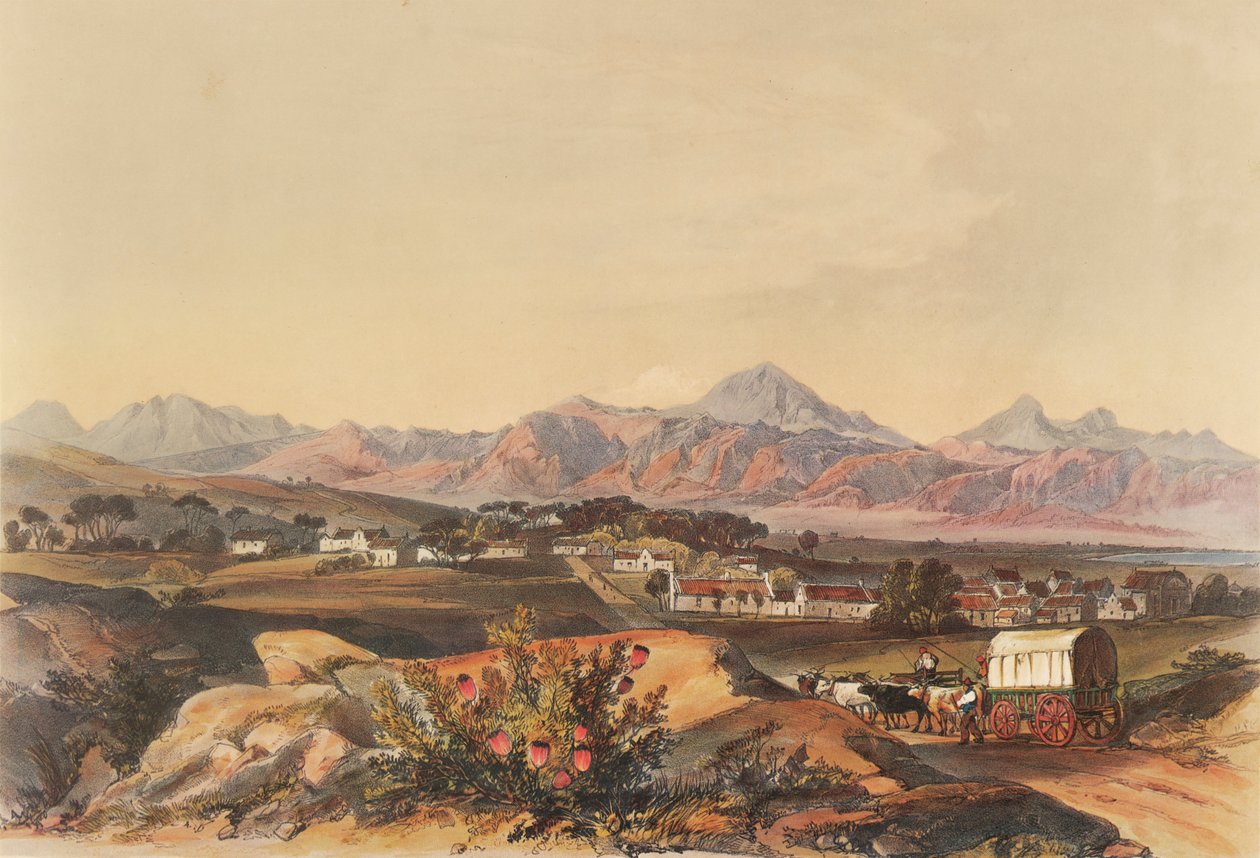 Somerset, abrangendo as quintas Hottentot Holland e a aldeia de Somerset-West de George French Angas