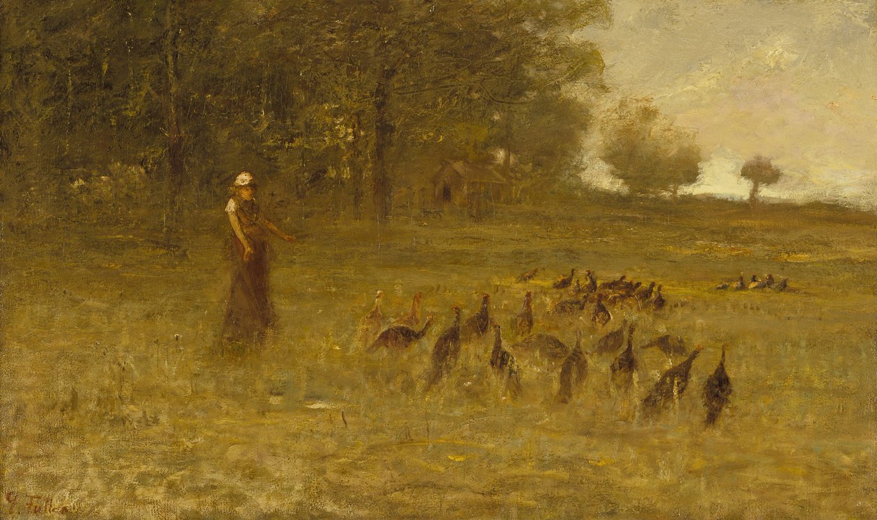 Menina com perus, 1883-84 de George Fuller