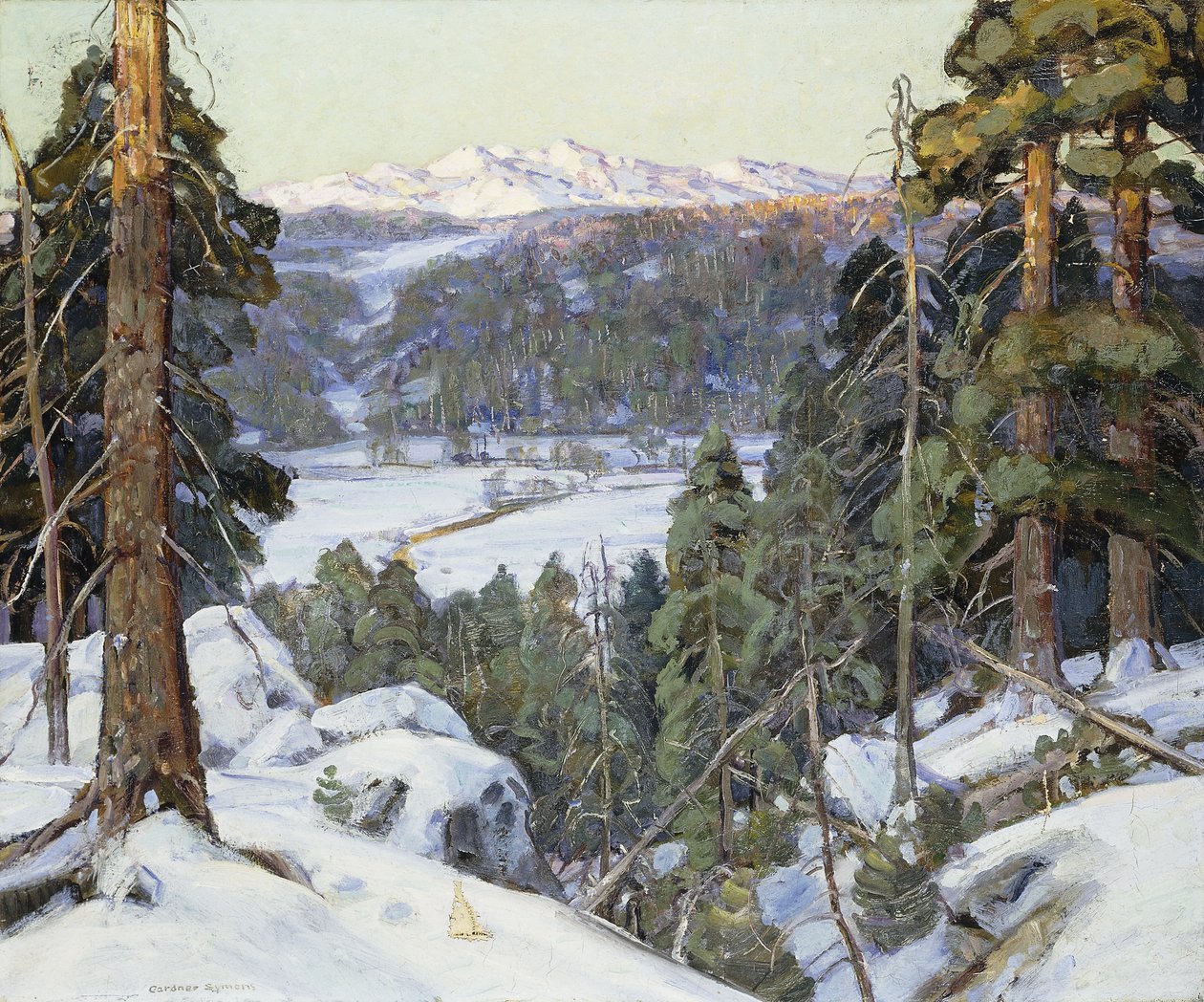Pinheiros no inverno de George Gardner Symons