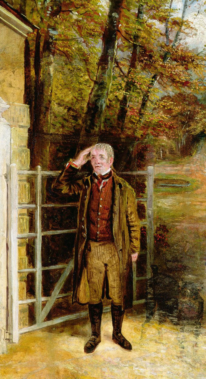 Esboço do retrato de William Wright, porteiro em Bramham Park, Yorkshire de George Garrard
