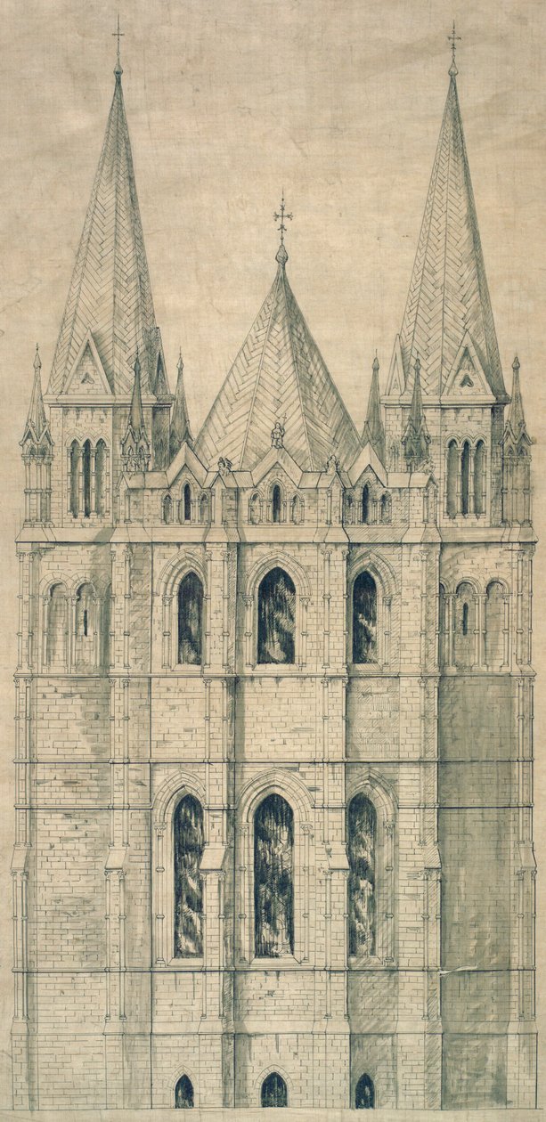 Elevação, c.1860 (papel) de George Gilbert Scott
