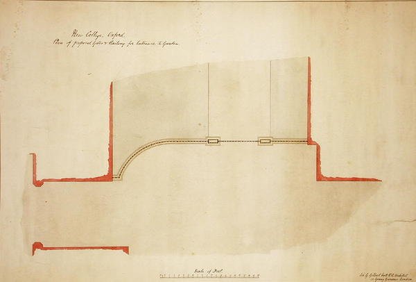 New College Oxford: Proposta de Portões e Grades de Entrada para o Jardim de George Gilbert Scott