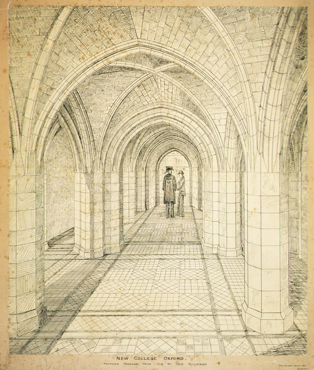 New College Oxford: Proposta de passagem do Antigo para o Novo Edifício de George Gilbert Scott