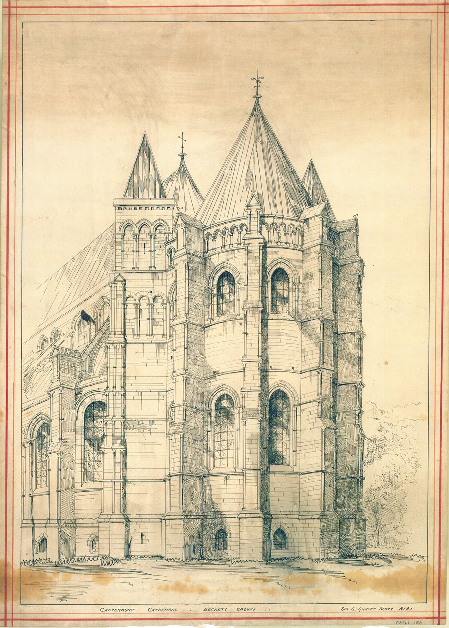 Sketch, c.1860 (papel) de George Gilbert Scott