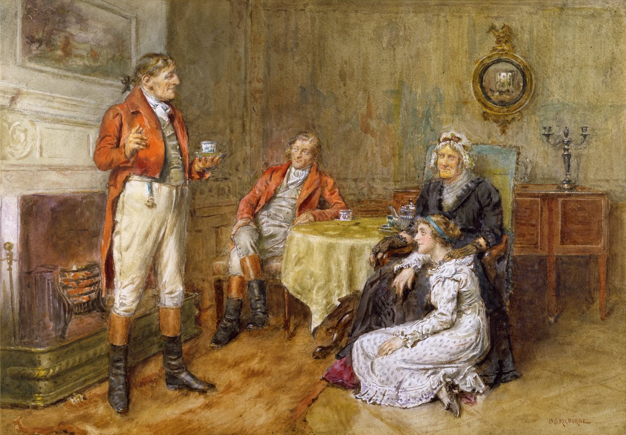 Um Caçador Recitando um Conto (wc) de George Goodwin Kilburne
