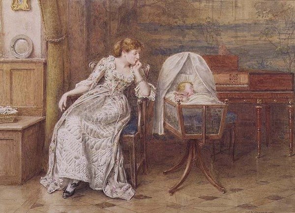 O Amor de uma Mãe (aguarela) de George Goodwin Kilburne