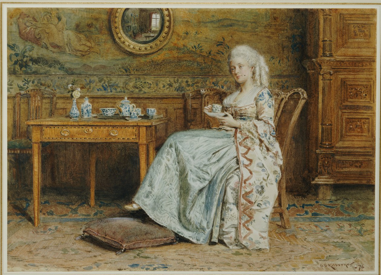 Chá da tarde, 1876 de George Goodwin Kilburne
